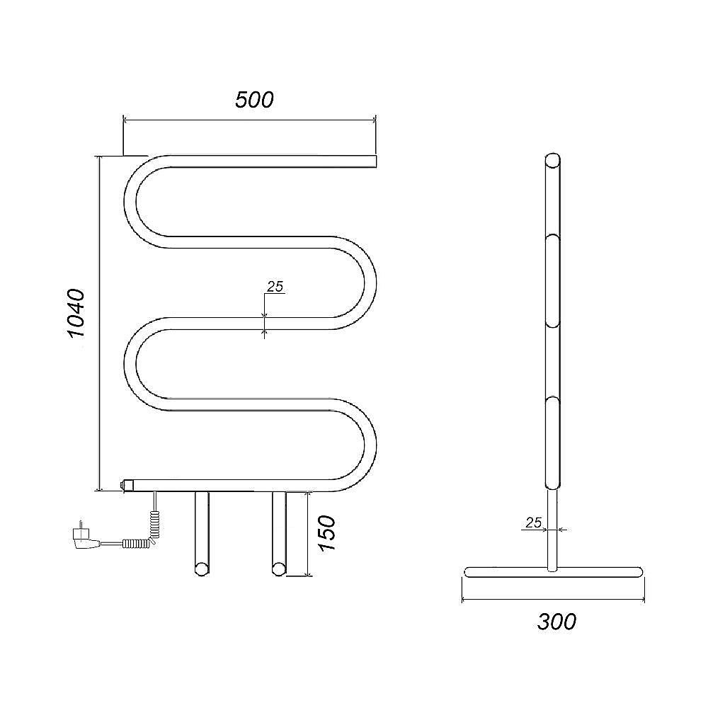 Полотенцесушитель Domoterm  DMT 103-25 50x104 EK купить в интернет-магазине сантехники Sanbest