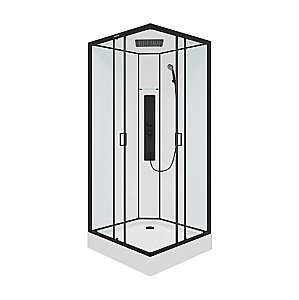 Душевая кабина Parly AMI Quadro 90х90 стекло прозрачное/профиль черный купить в интернет-магазине Sanbest