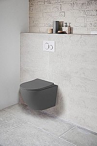 Унитаз Vincea Globo VT1-14SMA безободковый, с крышкой микролифт, антрацит матовый купить в интернет-магазине Sanbest