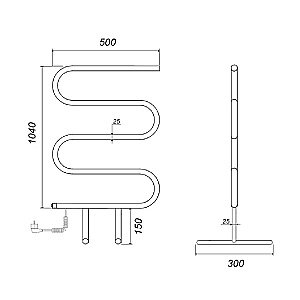 Полотенцесушитель Domoterm  DMT 103-25 50x104 EK купить в интернет-магазине сантехники Sanbest