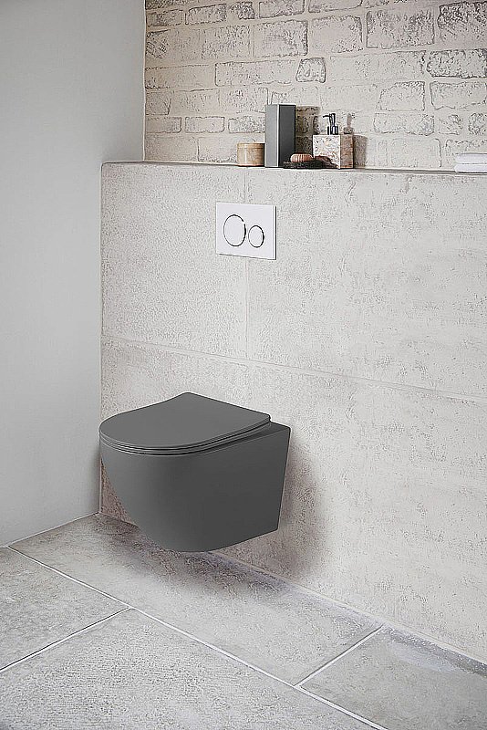 Унитаз Vincea Globo VT1-14SMA безободковый, с крышкой микролифт, антрацит матовый купить в интернет-магазине Sanbest