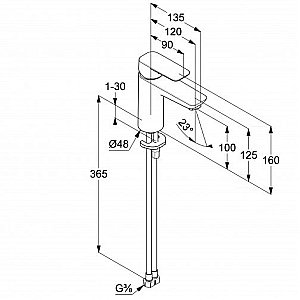 Смеситель для раковины Kludi Pure&Style 402923975 черный купить в интернет-магазине сантехники Sanbest