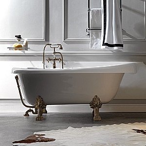 Ванна акриловая Kerasan Retro 105593 170x77 белая, ножки бронза купить в интернет-магазине Sanbest