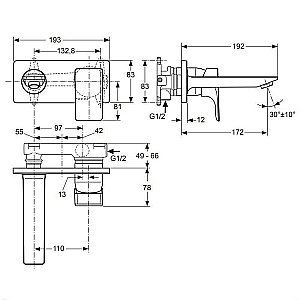 Скрытая часть для настенного смесителя Ideal Standard Strada A5948NU купить в интернет-магазине сантехники Sanbest