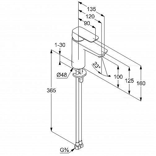 Смеситель для раковины Kludi Pure&Style 402923975 черный купить в интернет-магазине сантехники Sanbest