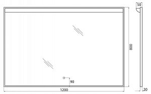 Зеркало с LED-подсветкой BelBagno UNO 120 в ванную от интернет-магазине сантехники Sanbest