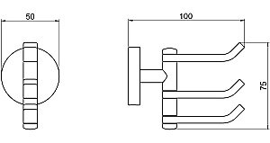 Крючок тройной Aquatek Бетта AQ4632CR хром купить в интернет-магазине сантехники Sanbest