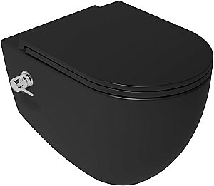 Унитаз подвесной с функцией биде Isvea Infinity 10NFS1005I-2N черный матовый, безободковый купить в интернет-магазине Sanbest