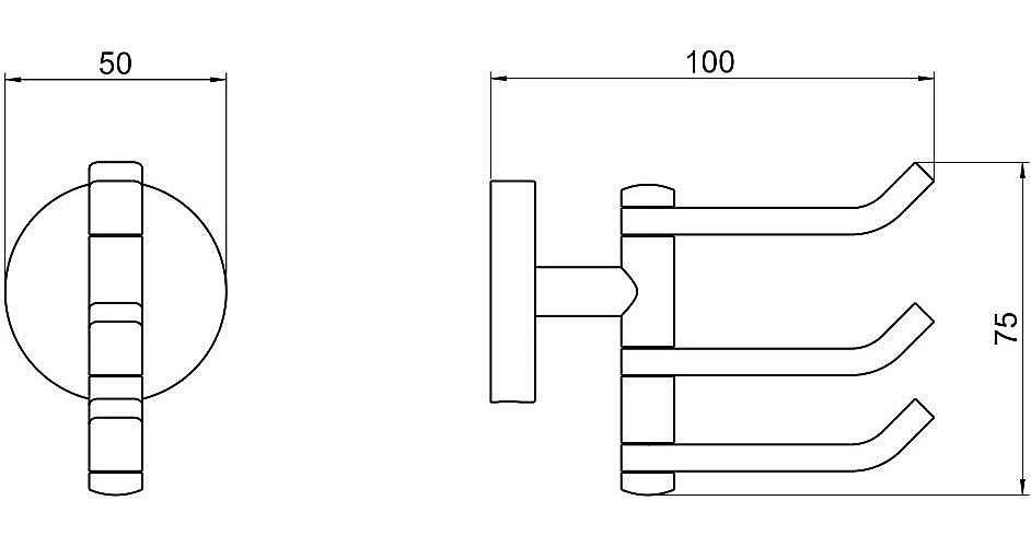 Крючок тройной Aquatek Бетта AQ4632CR хром купить в интернет-магазине сантехники Sanbest