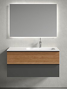 Тумба с раковиной Sancos DELTA DL100RGR + CN7015 100 дуб красный/графит для ванной в интернет-магазине Sanbest