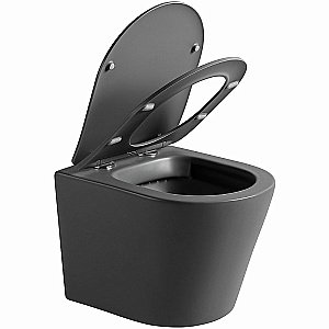 Унитаз Vincea Piatti VT1-11SMA безободковый, с крышкой микролифт, антрацит матовый купить в интернет-магазине Sanbest