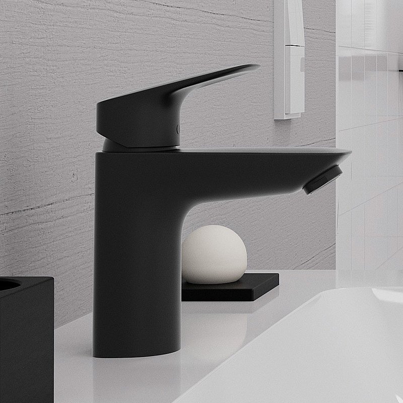 Смеситель для раковины Hansgrohe Logis 71107670 черный матовый купить в интернет-магазине сантехники Sanbest