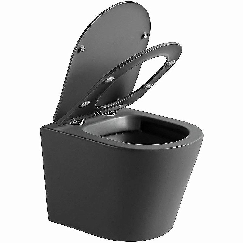 Унитаз Vincea Piatti VT1-11SMA безободковый, с крышкой микролифт, антрацит матовый купить в интернет-магазине Sanbest
