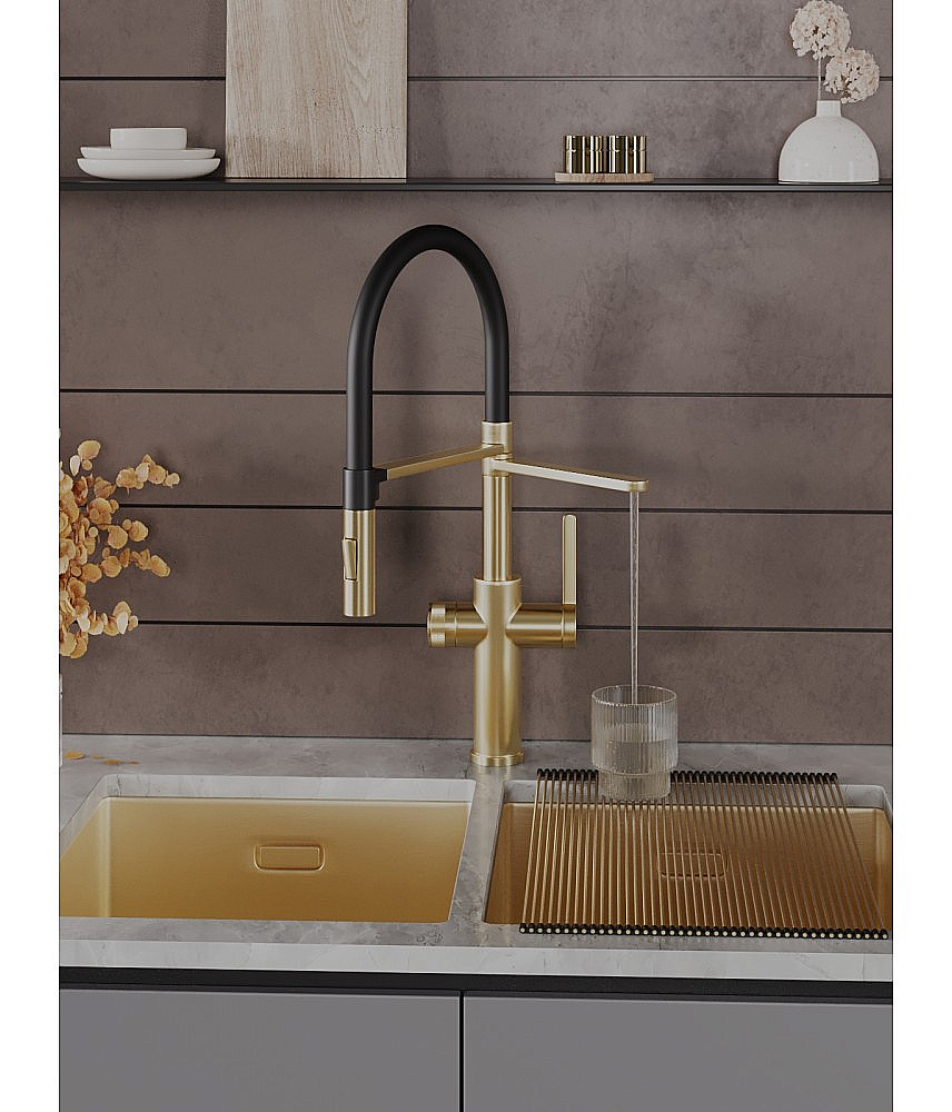 Смеситель для кухни  Agger Elegant A3252599 золото матовое купить в интернет-магазине сантехники Sanbest