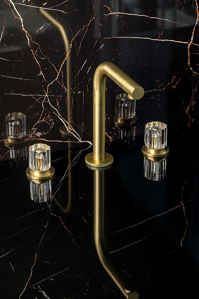 Смеситель для раковины Boheme ELEGANTE 152-MG-EL матовое золото купить в интернет-магазине сантехники Sanbest