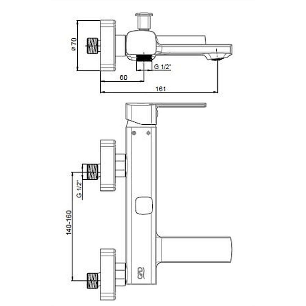 Смеситель для ванны GPD Pedra MBB160 купить в интернет-магазине сантехники Sanbest