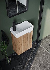 Тумба с раковиной Sancos Mini MN35EG дуб галифакс для ванной в интернет-магазине Sanbest