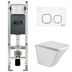 Унитаз с инсталляцией WeltWasser AMBERG 350 ST + ROTBACH 004 GL-WT + AMBERG RD-WT купить в интернет-магазине Sanbest