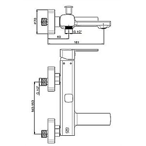 Смеситель для ванны GPD Pedra MBB160 купить в интернет-магазине сантехники Sanbest