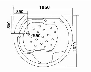 Ванна акриловая Gemy Next to You G9063 O 162х185 белая с гидромассажем купить в интернет-магазине Sanbest