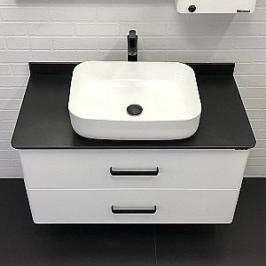 Тумба с раковиной Comforty Амстердам 00-00005494 95 белая для ванной в интернет-магазине Sanbest