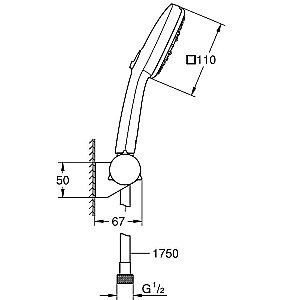 Душевой гарнитур Grohe Tempesta Cube 110 27584003 хром купить в интернет-магазине сантехники Sanbest