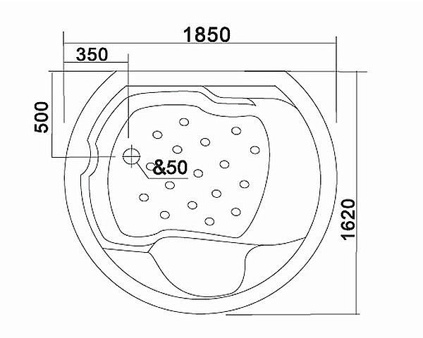 Ванна акриловая Gemy Next to You G9063 O 162х185 белая с гидромассажем купить в интернет-магазине Sanbest