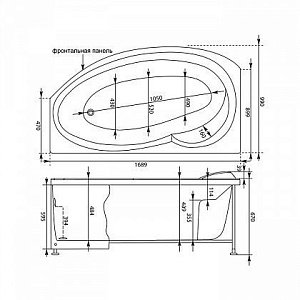 Акриловая ванна Aquanet Jersey 170x100 205405 к/с32 купить в интернет-магазине Sanbest