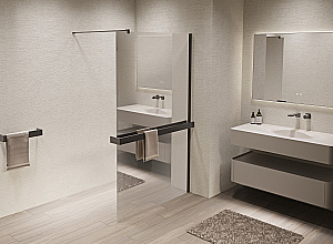 Душевое ограждение Vincea Walk-In 90 VSW-1HR900MRGM стекло зеркальное/профиль вороненая сталь купить в интернет-магазине Sanbest