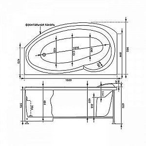 Акриловая ванна Aquanet Jersey 170x100 205405 к/с32 купить в интернет-магазине Sanbest
