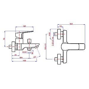 Смеситель для ванны PAINI Viva Style P4YO111 черный купить в интернет-магазине сантехники Sanbest