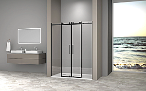Душевая дверь Good Door Galaxy New 170 WTW-TD-170-C-B ГЛ00045 стекло прозрачное/профиль черный купить в интернет-магазине Sanbest
