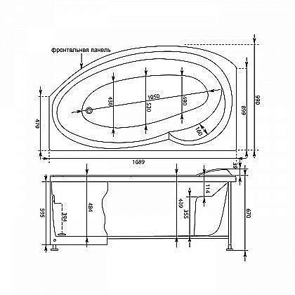 Акриловая ванна Aquanet Jersey 170x100 205405 к/с32 купить в интернет-магазине Sanbest