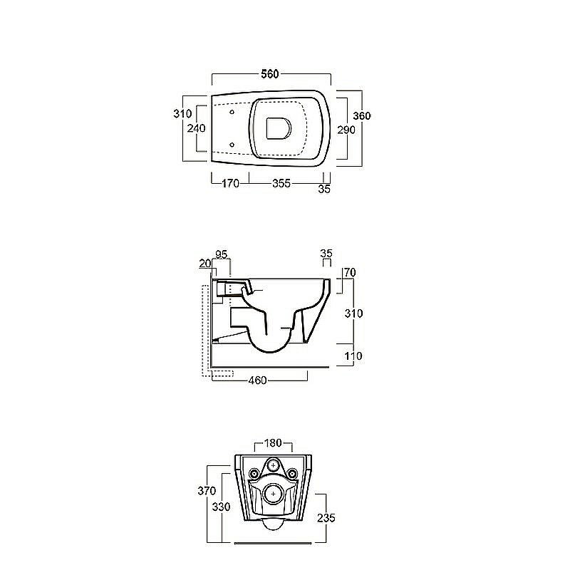 Унитаз подвесной SIMAS Baden Baden BB18bi безободковый, белый купить в интернет-магазине Sanbest