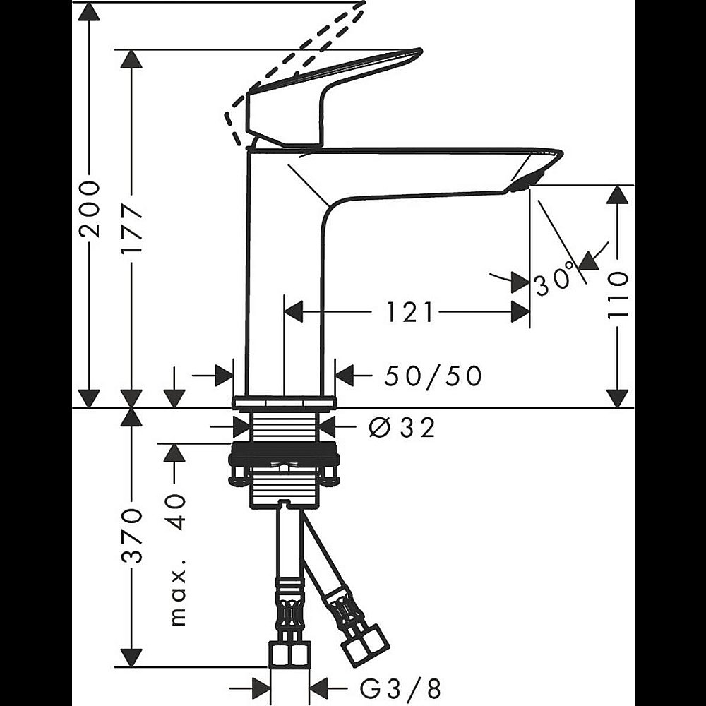 Смеситель для раковины Hansgrohe Logis 71252000 купить в интернет-магазине сантехники Sanbest