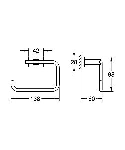Держатель туалетной бумаги Grohe Essentials Cube 40507001 купить в интернет-магазине сантехники Sanbest