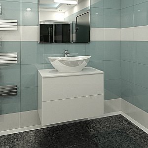 Тумба с раковиной Orange Otto Ot-75TuGLASS+G56 75 белая для ванной в интернет-магазине Sanbest