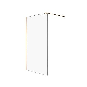 Душевое ограждение NEW TRENDY VELIO GOLD SATIN 100 D-0191B стекло прозрачное/профиль матовое золото купить в интернет-магазине Sanbest