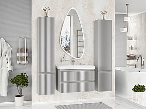 Пенал подвесной Misty Victory 35 VIC-05035-500 серый шелк для ванной в интернет-магазине сантехники Sanbest