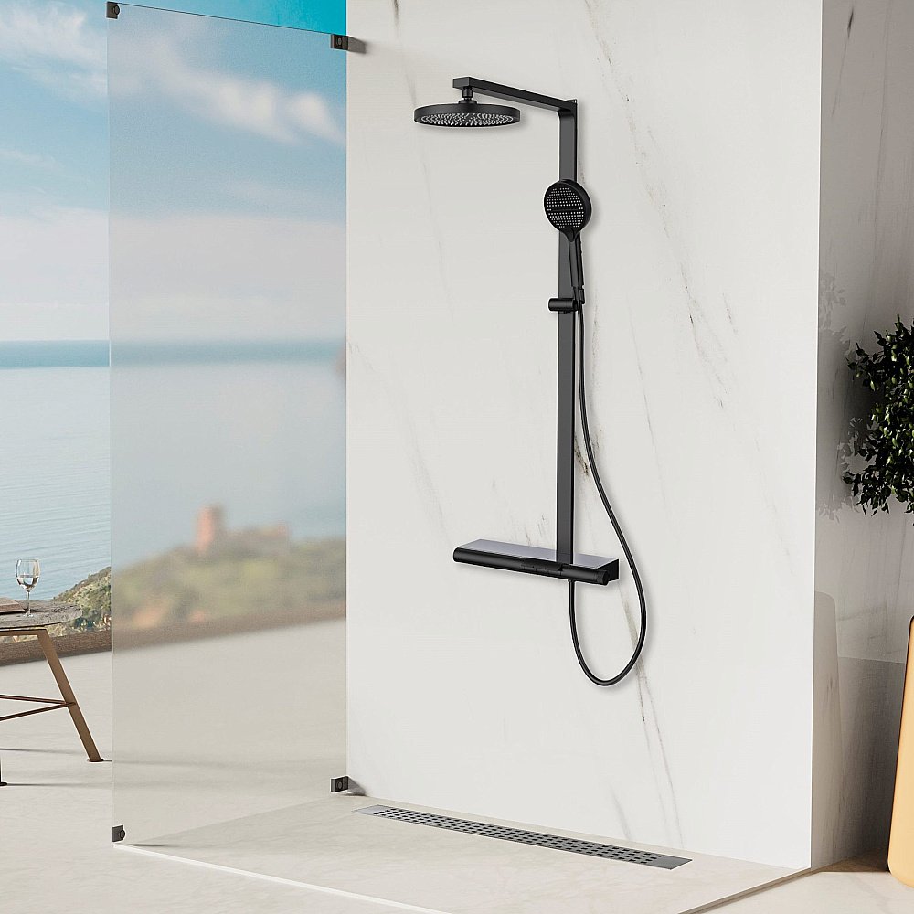 Душевая система Vincea Aspire VSFS-4AS1MB черная матовая купить в интернет-магазине сантехники Sanbest