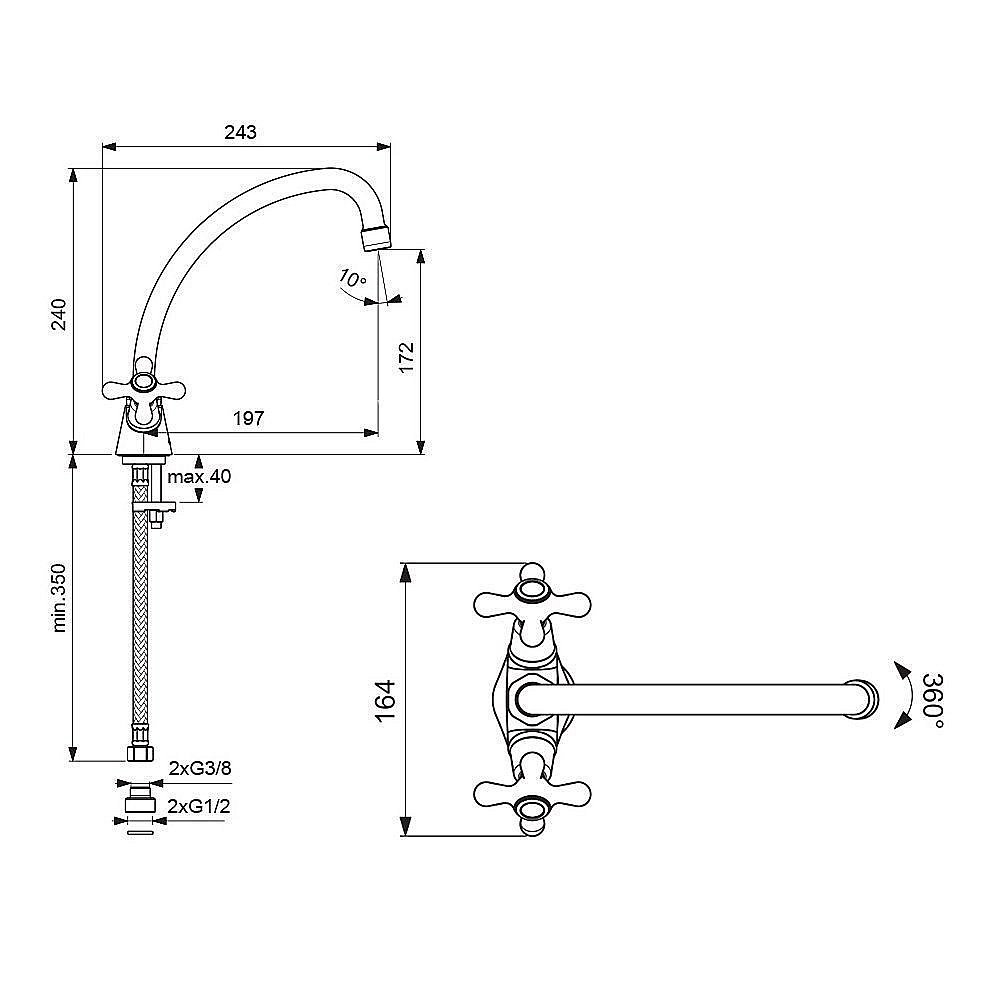 Смеситель для кухни Vidima RETRO BA132AA купить в интернет-магазине сантехники Sanbest