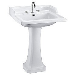 Раковина на пьедестале Burlington Classic 65 B15 3TH-P6 белая купить в интернет-магазине Sanbest