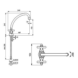 Смеситель для кухни Vidima RETRO BA132AA купить в интернет-магазине сантехники Sanbest