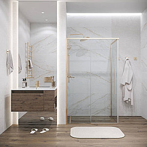 Душевой уголок Grossman Galaxy 100х100 120.K33.01.1010.32.00 стекло прозрачное/профиль золото брашированное купить в интернет-магазине Sanbest