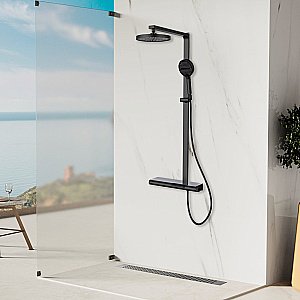 Душевая система Vincea Aspire VSFS-4AS1MB черная матовая купить в интернет-магазине сантехники Sanbest