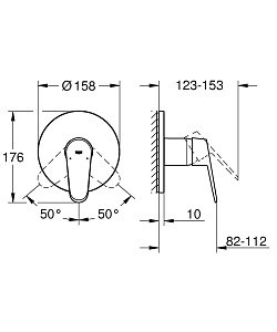 Смеситель для душа Grohe Eurodisc Cosmopolitan 24055002 купить в интернет-магазине сантехники Sanbest