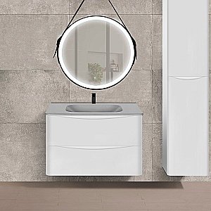 Тумба с раковиной Vincea PAOLA VMC-2P800GW + VCB-2VP800G 80 белая для ванной в интернет-магазине Sanbest