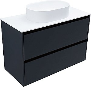 Тумба с раковиной Allen Brau Activity 100 1.34014.AM антрацит матовый/олива брашированная для ванной в интернет-магазине Sanbest