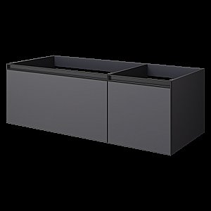 Тумба с раковиной Armadi Art QUATRO 2 140 ANTHRACITE/профиль ANTHRACITE/раковина ANTHRACITE для ванной в интернет-магазине Sanbest