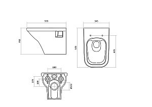 Унитаз Santek Лайн 1.WH50.1.729 безободковый, в комплекте с инсталляцией, с крышкой микролифт, белый/кнопка хром глянцевый купить в интернет-магазине Sanbest
